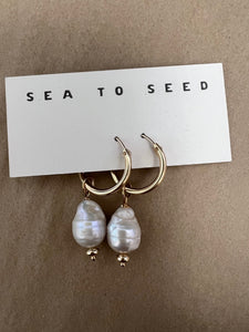 Sea to Seed Baroque Pearl Earrings SSE48