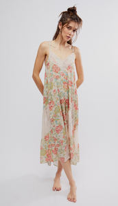 Free People First Date Printed Maxi Slip OB1964681