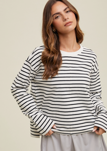 Wishlist Striped Basic Knit Top WL24-9403