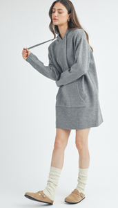 Wish list Brushed Hooded Sweater Mini Dress WL24-9159