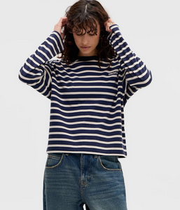 1008096413 BDG STRIPE LONG SLEEVE DAD TEE