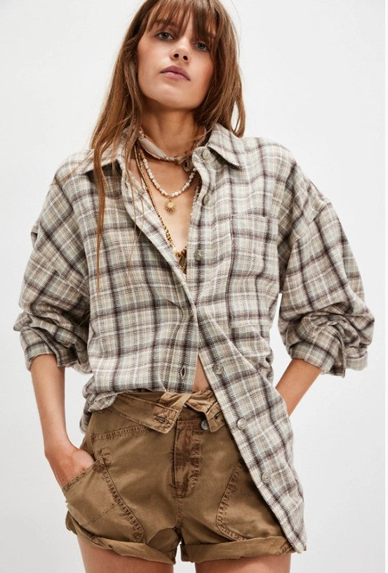 Free People Ashley Plaid Shirt OB2258690