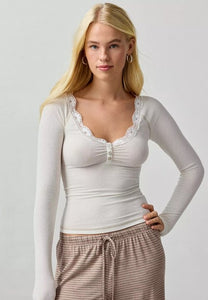 BDG Diana Lace Henley Top 94228244