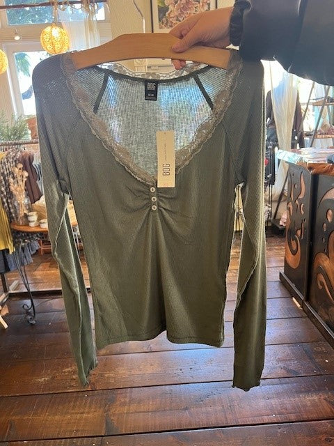 BDG Diana Lace Henley Top 94228244