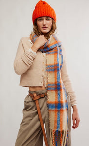 Free People Highland Plaid Skinny Scarf ACCESSFP