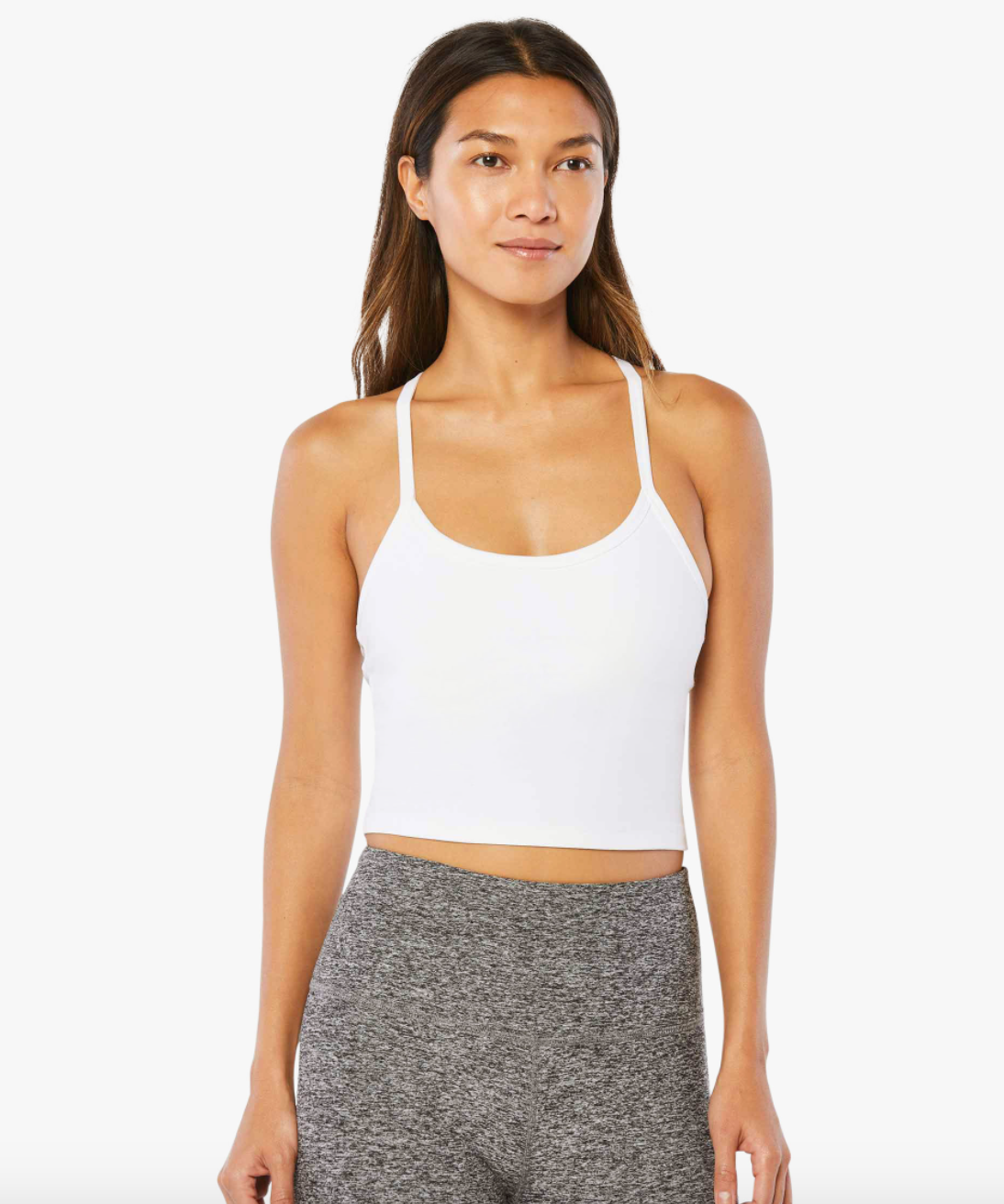 BEYOND YOGA SLIM RACERBACK CROPPED TANK - RED SAND HEATHER SD4382 – Work It  Out